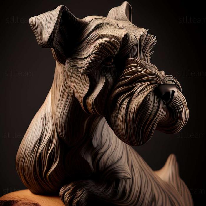 3D model Zwergschnauzer dog (STL)